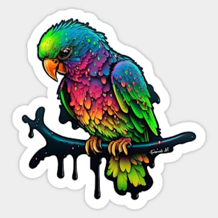 Colorful Parrot melting colors #1 Sticker